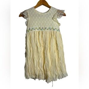 Swat VINTAGE  Litte girl Beaded Ditsy Floral Yellow Dress